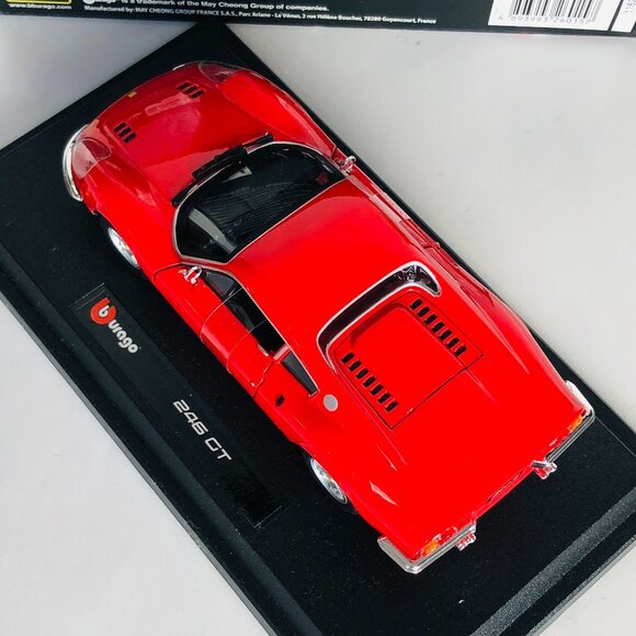 Burago Red Ferrari Dino 246  GT 1/24 Alloy Car Diecast Model With Box Brand New - Picture 14 of 16